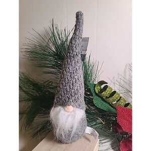 NWT Nordic Gnome Christmas Ornament 10" Grey Knit Hat Grey Felt Body Sullivan's